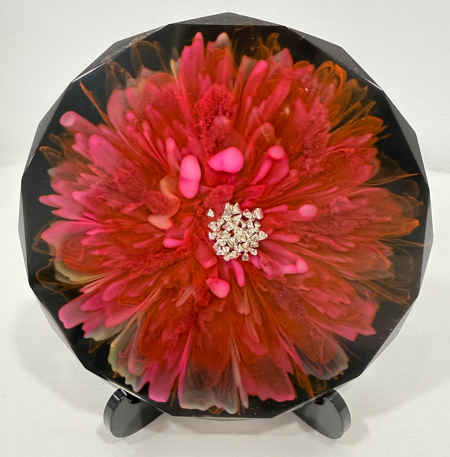 Epoxy 4 3/4" Round Crystal Edge Coasters - 3D Bloom