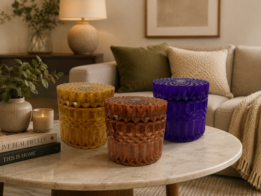 Decorative Round Jar with Lid
