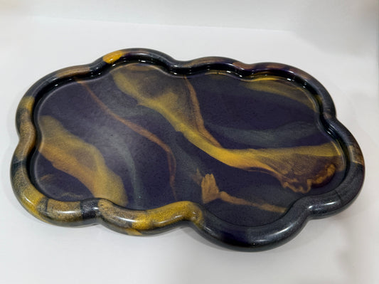 Decorative Tray - Purple/Grey/Gold