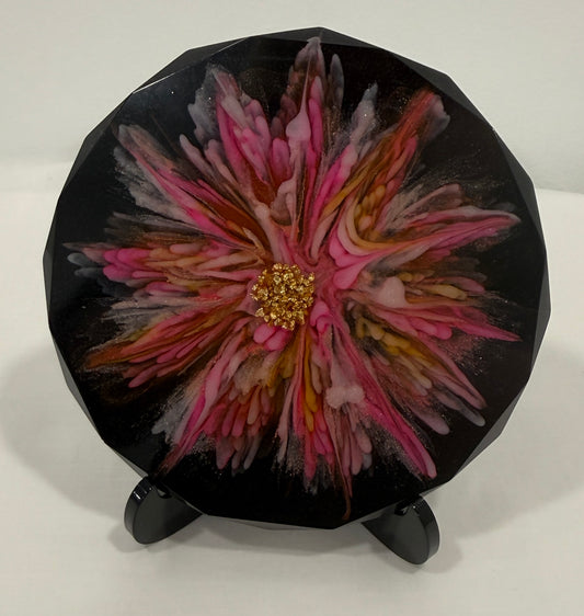 Epoxy 4 3/4" Round Crystal Edge Coasters - 3D Bloom