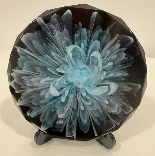 Epoxy 4 3/4" Round Crystal Edge Coasters - 3D Bloom