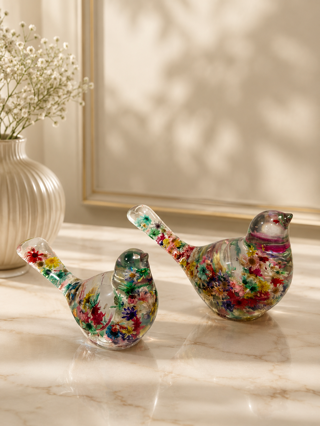 Resin Bird Figures (set of 2)