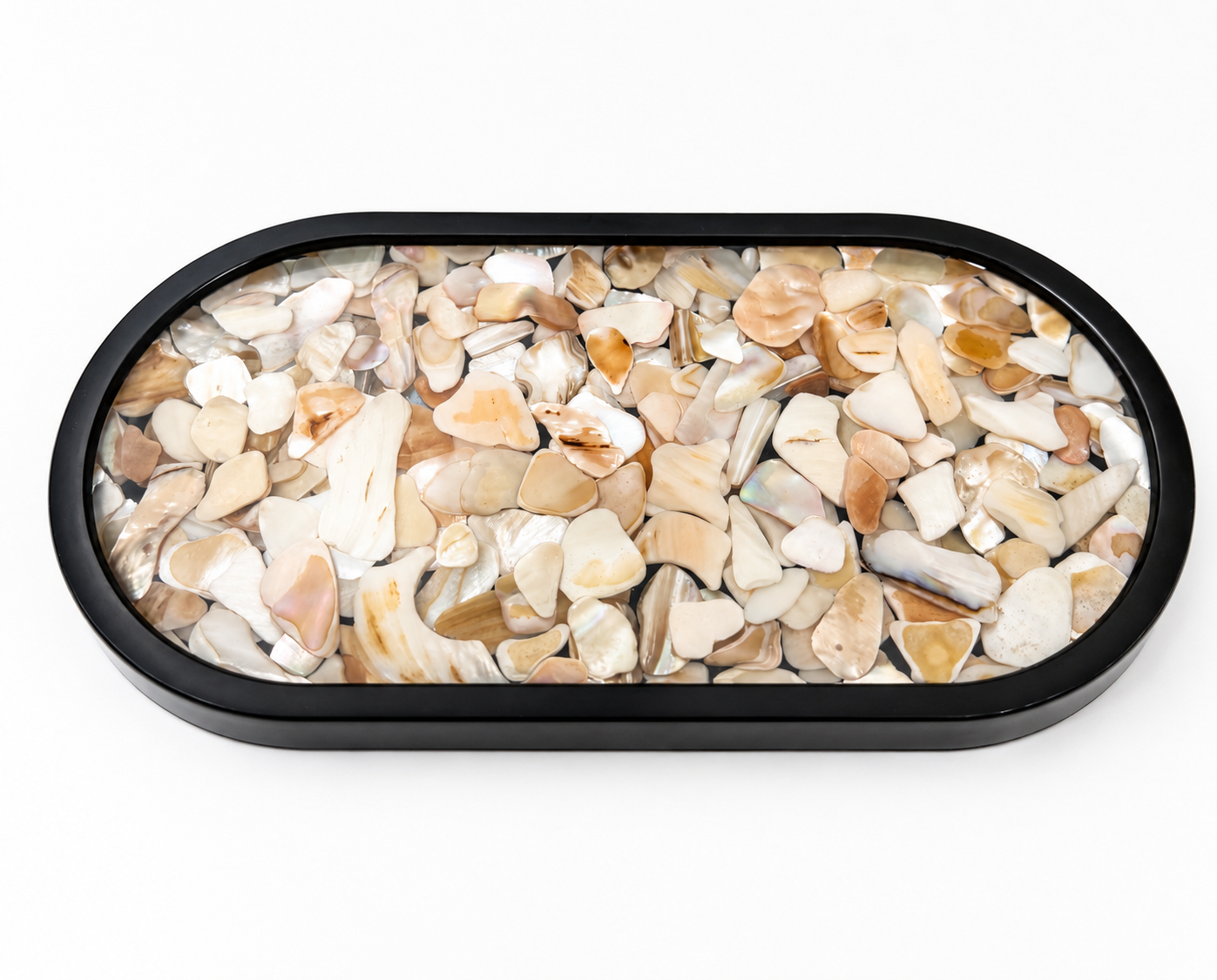 Oval Decorative Tray - Crushed Shells