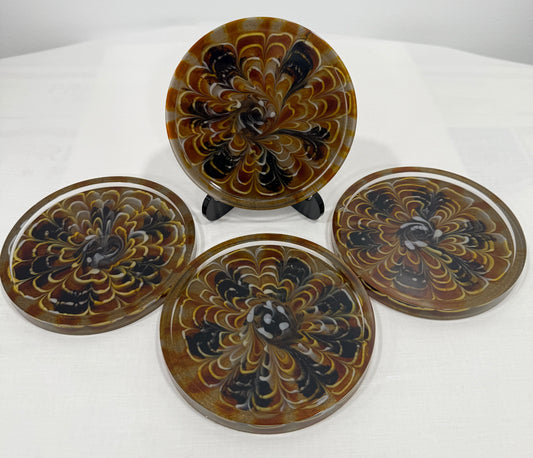 Epoxy 4 1/2" Round Coasters - 3D Bloom
