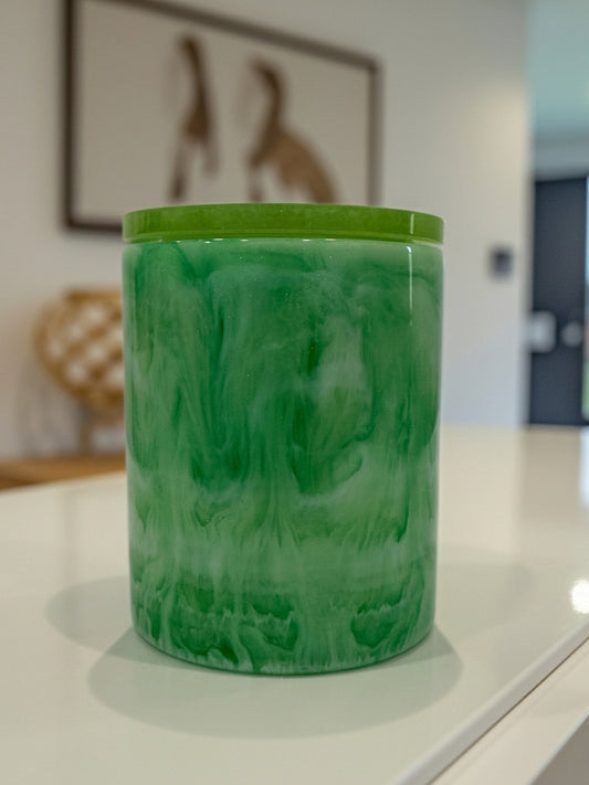 Green Storage Jar with Lid