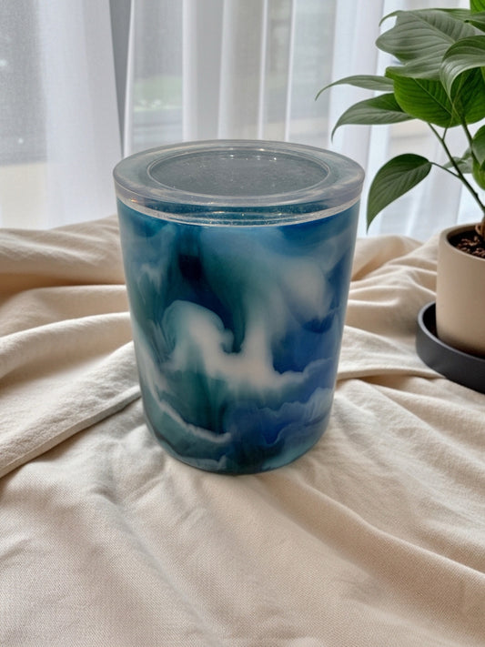 Blue Storage Jar with Lid