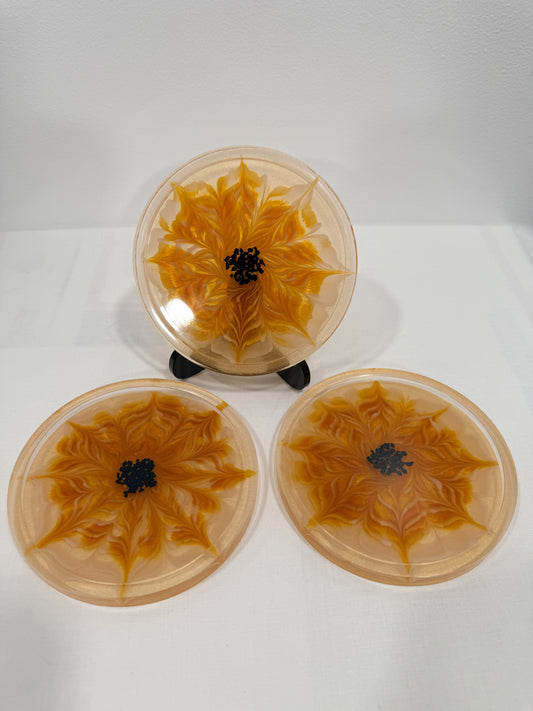 4 1/2" Round Lip Coasters - Set of 3