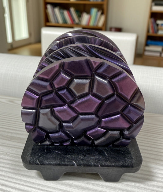 Deco Pattern Coasters w/Base